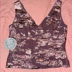 Vintage Embellished Mauve Silk Blouse size 12